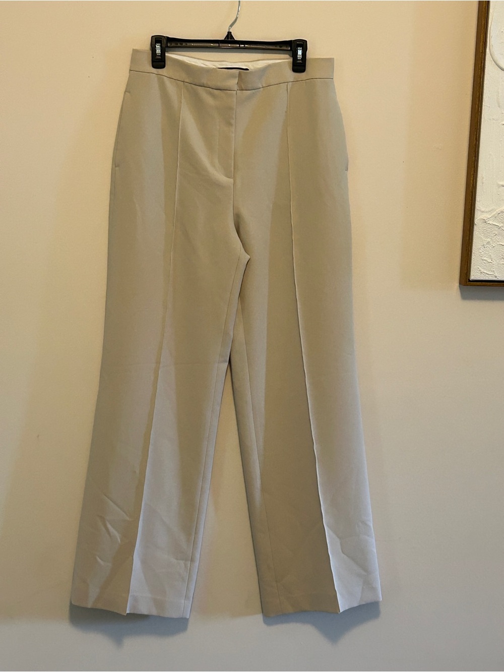 Zara Light Beige Wide-Leg Trousers - Picture 3 of 3